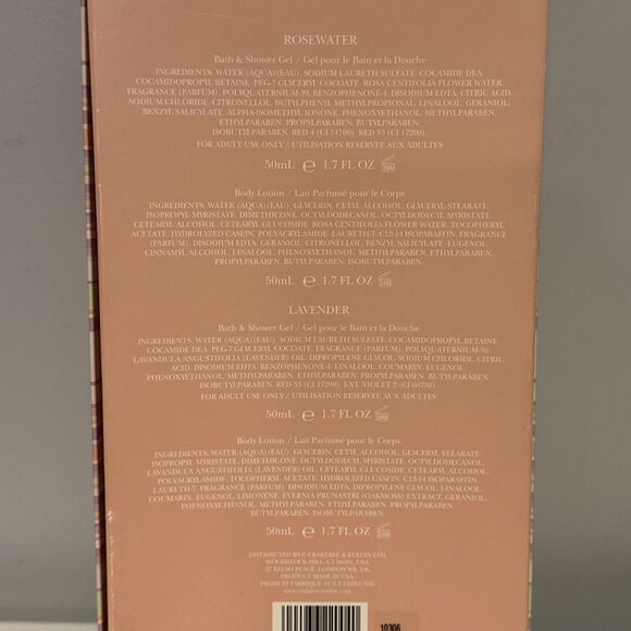 4pcs CRABTREE & EVELYN LA Lavender & Rosewater Mini CARE KIT 1.7 oz New - Picture 2 of 2